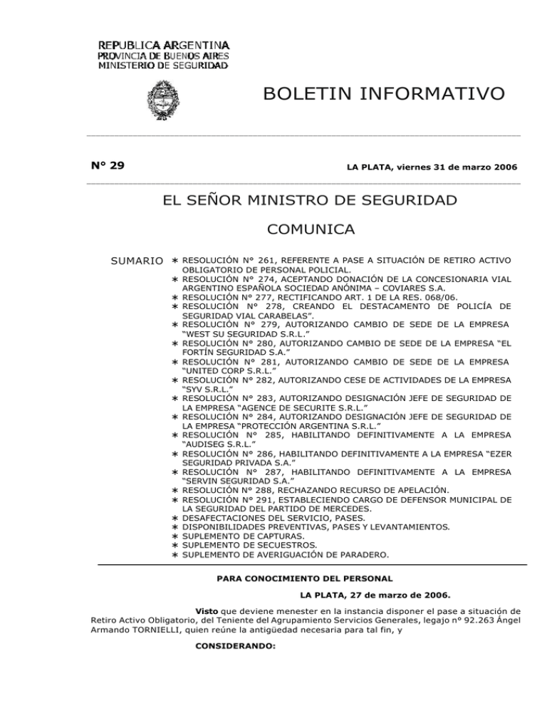 N Ministerio De Seguridad Provincia De Buenos Aires