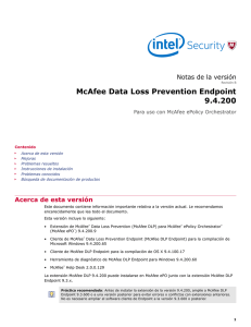 Data Loss Prevention Endpoint 9.4.200 Notas de la versión