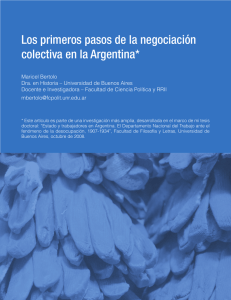 Los primeros pasos de la negociación colectiva en la Argentina