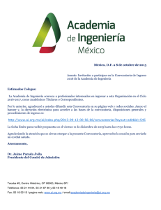 México, D.F. a 8 de octubre de 2015 Asunto: Invitación a participar