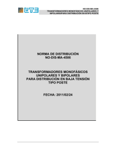 NO-DIS-MA-4506 Transformadores Monofásicos Unipolares y