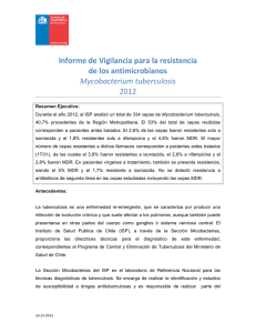 Informe de Vigilancia para la resistencia de los antimicrobianos