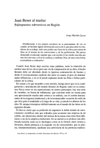 Juan Benet al trasluz : Palimsepsestos subversivos en "Región"