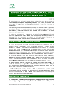informe de seguimiento de los cultivos subtropicales en andalucía