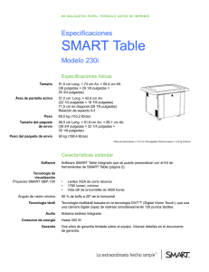 SMART Table 230i Specifications