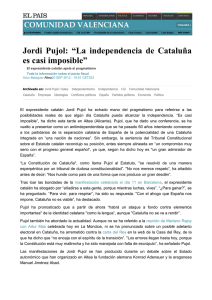Jordi Pujol: “La independencia de Cataluña es casi imposible”