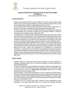 ANALISIS COYUNTURAL DEL SECTOR DE PALMA DE ACEITE EN