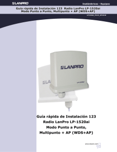 Guía rápida de Instalación 123 Radio LanPro LP