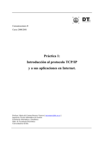 Práctica 1: Introducción al protocolo TCP/IP y a sus aplicaciones en