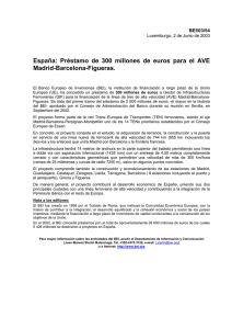 España: Préstamo de 300 millones de euros para el AVE Madrid