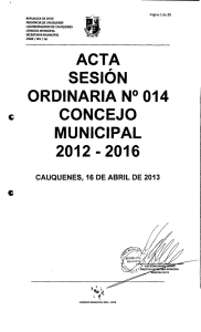 Acta sesión ordinaria N° 014 del 16 de abril del 2013