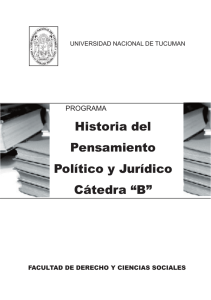 Historia del Pensamiento Político y Jurídico Cátedra “B”