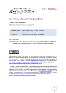 ISSN: 2014-4660 Paul Stocker: una figura ecléctica del jazz en