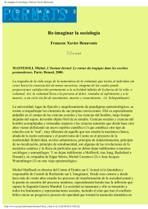 Re-imaginar la sociología. Francesc Xavier Benavente
