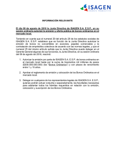 La Junta Directiva de ISAGEN en su sesión de agosto 9 autorizó la