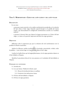 tema 5. morfosintaxis y léxico del latín clásico y del latín vulgar