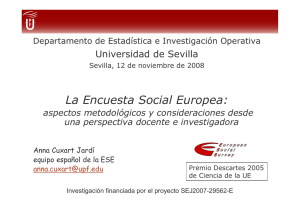 La Encuesta Social Europea: aspectos metodológicos y