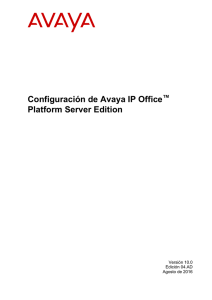 Configuración de Avaya IP Office™ Platform Server