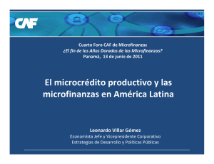 El microcrédito productivo y las microfinanzas en América Latina