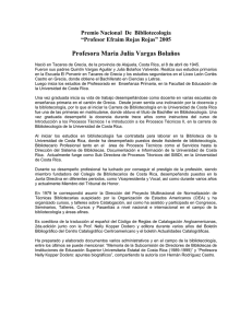 Profesora Maria Julia Vargas Bolaños