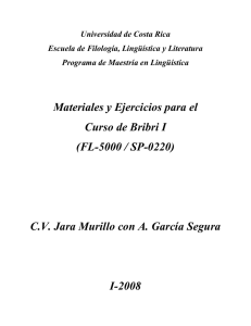 Materiales y Ejercicios para el Curso de Bribri I (FL-5000 / SP