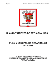 h. ayuntamiento de tetlatlahuca plan municipal de