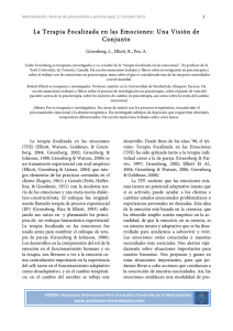 La Terapia Focalizada en las Emociones: Una Visión de Conjunto