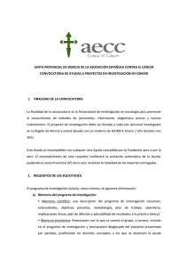 Bases de la convocatoria - Asociación Española Contra el Cáncer