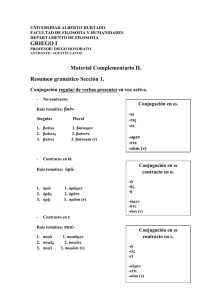 GRIEGO I Material Complementario II. Resumen gramático Sección 1.