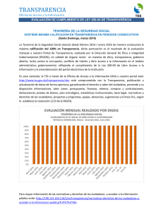 TSS sostiene máxima calificación en Transparencia en 2 años