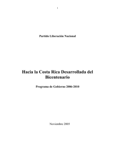 Hacia la Costa Rica Desarrollada del Bicentenario