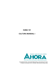 huma 101 cultura mundial i - Sistema Universitario Ana G. Méndez