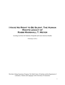 I Have No Right to Be Silent, The Human Rights Legacy of Rabbi