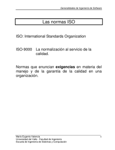 Las normas ISO - Campus Virtual