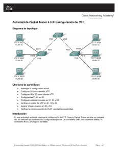 Actividad de Packet Tracer 4.3.3: Configuración del VTP