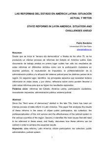 Las reformas del estado en América Latina: situación actual y retos.
