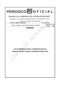 Ley de Ingresos - Ayuntamiento de Xalisco