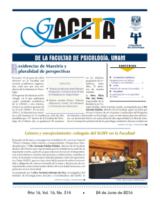 Gaceta de la Facultad de Psicología, UNAM, Año 16, Vol. 16, No