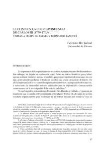 EL CLIMA EN LA CORRESPONDENCIA DE CARLOS III (1759