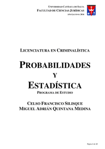 probabilidades estadística - Universidad Católica de Salta