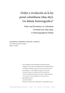 Orden y revolución en la ley penal colombiana (1819