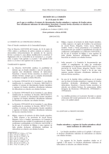 Decisión 2003/467/CE sobre el estatuto de