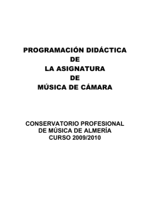 programación didáctica de la asignatura de música de cámara