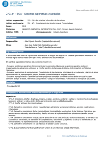 Sistemas Operativos Avanzados - Universitat Politècnica de Catalunya