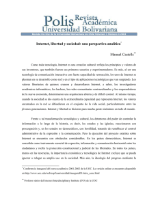 Internet, libertad y sociedad: una perspectiva analítica Manuel Castells