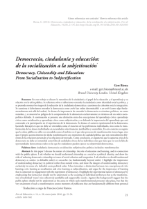 Democracia, ciudadanía y educación: de la
