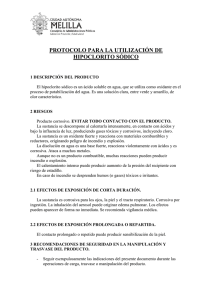 protocolo para la utilización de hipoclorito sódico