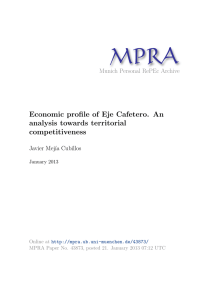 Economic profile of Eje Cafetero. An analysis towards territorial