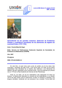 UNIÓN. Revista Iberoamericana de Educación Matemática