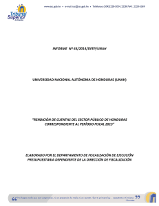 INFORME Nº 64/2014/DFEP/UNAH UNIVERSIDAD NACIONAL